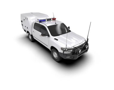 Pickup truck isolated on white background. 3d rendering - illustration