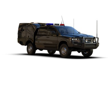 Pickup truck isolated on white background. 3d rendering - illustration