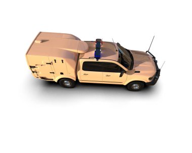 Pickup truck isolated on white background. 3d rendering - illustration