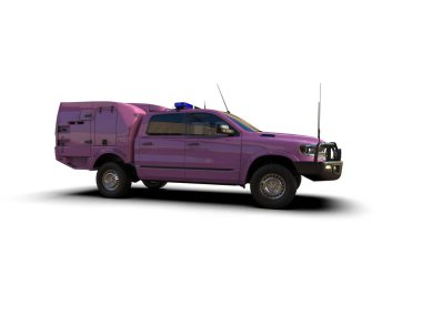 Pickup truck isolated on white background. 3d rendering - illustration