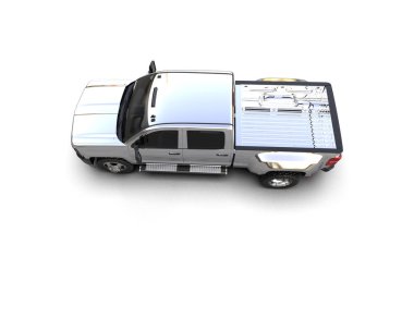 Kamyonet beyaz arka planda izole edildi. 3d görüntüleme - illüstrasyon