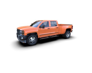 Kamyonet beyaz arka planda izole edildi. 3d görüntüleme - illüstrasyon