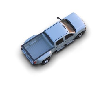 Kamyonet beyaz arka planda izole edildi. 3d görüntüleme - illüstrasyon