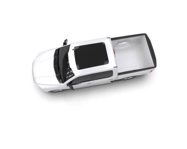 Kamyonet beyaz arka planda izole edildi. 3d görüntüleme - illüstrasyon