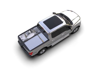 Kamyonet beyaz arka planda izole edildi. 3d görüntüleme - illüstrasyon