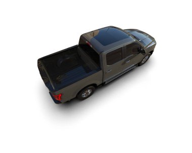 Kamyonet beyaz arka planda izole edildi. 3d görüntüleme - illüstrasyon