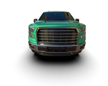 Kamyonet beyaz arka planda izole edildi. 3d görüntüleme - illüstrasyon