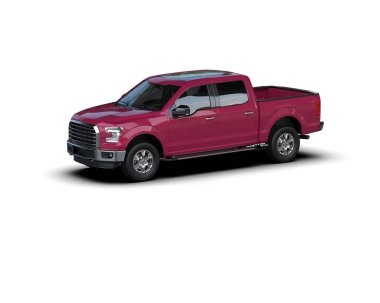 Kamyonet beyaz arka planda izole edildi. 3d görüntüleme - illüstrasyon