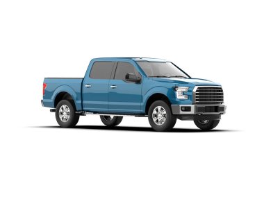 Kamyonet beyaz arka planda izole edildi. 3d görüntüleme - illüstrasyon