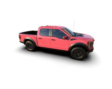Pickup truck isolated on white background. 3d rendering - illustration