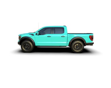 Pickup truck isolated on white background. 3d rendering - illustration