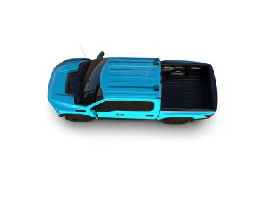 Pickup truck isolated on white background. 3d rendering - illustration