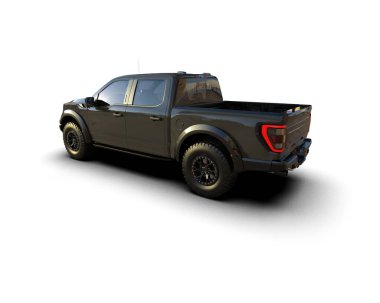 Pickup truck isolated on white background. 3d rendering - illustration