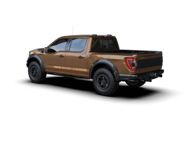 Pickup truck isolated on white background. 3d rendering - illustration