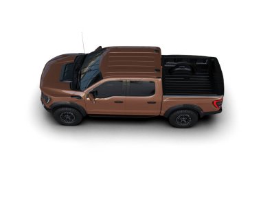 Pickup truck isolated on white background. 3d rendering - illustration