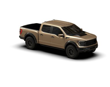 Pickup truck isolated on white background. 3d rendering - illustration