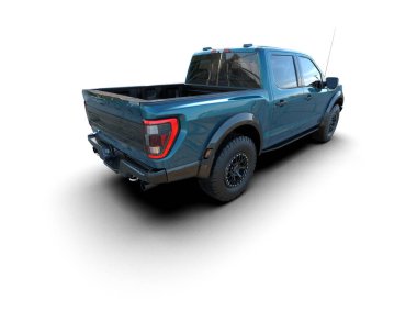 Pickup truck isolated on white background. 3d rendering - illustration