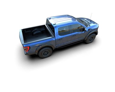 Pickup truck isolated on white background. 3d rendering - illustration