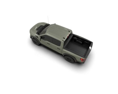 Pickup truck isolated on white background. 3d rendering - illustration