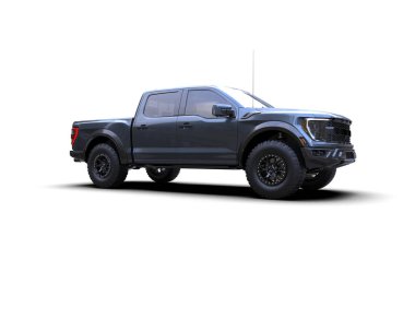 Pickup truck isolated on white background. 3d rendering - illustration