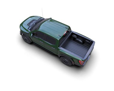 Pickup truck isolated on white background. 3d rendering - illustration