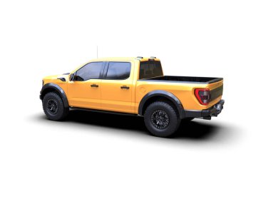 Pickup truck isolated on white background. 3d rendering - illustration