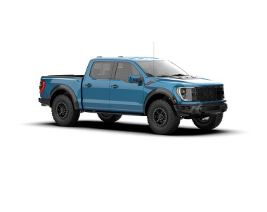 Pickup truck isolated on white background. 3d rendering - illustration