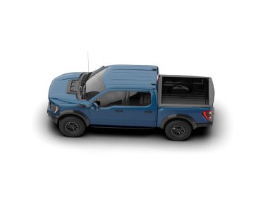 Pickup truck isolated on white background. 3d rendering - illustration