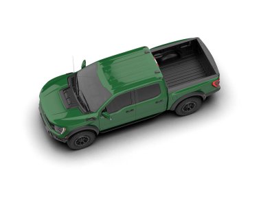 Pickup truck isolated on white background. 3d rendering - illustration