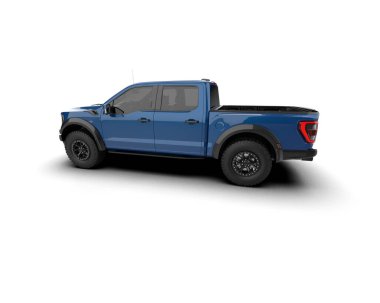 Pickup truck isolated on white background. 3d rendering - illustration