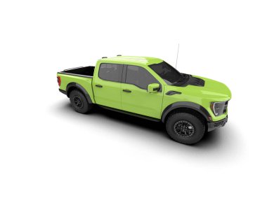 Pickup truck isolated on white background. 3d rendering - illustration