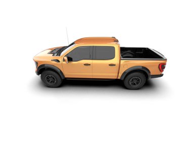 Pickup truck isolated on white background. 3d rendering - illustration
