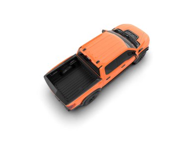 Pickup truck isolated on white background. 3d rendering - illustration