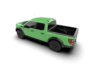 Tasarımınız için modern yeşil modern araba ve beyaz arka planda gölge