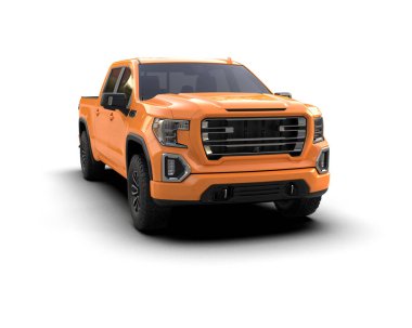 Beyaz arka planda modern bir jipin 3 boyutlu görüntüsü