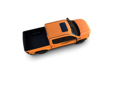 turuncu kamyon oyuncağı beyazda izole edilmiş