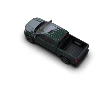 yeşil araba beyaz arkaplanda izole edildi. 3 boyutlu görüntüleme