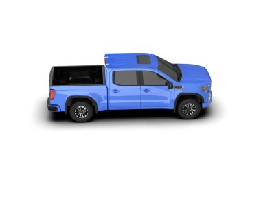 Beyaz arkaplanda mavi araba