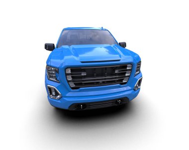 Pickup truck isolated on white background. 3d rendering - illustration