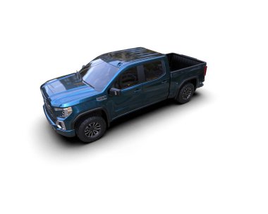 Pickup truck isolated on white background. 3d rendering - illustration