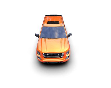 Pickup truck isolated on white background. 3d rendering - illustration