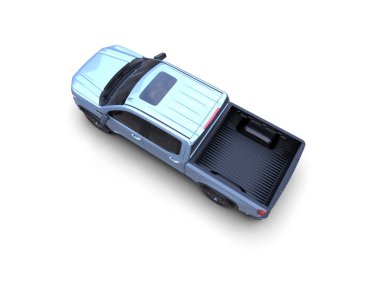 Pickup truck isolated on white background. 3d rendering - illustration