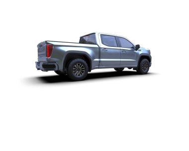 Pickup truck isolated on white background. 3d rendering - illustration