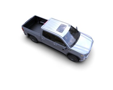 Pickup truck isolated on white background. 3d rendering - illustration