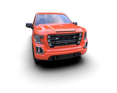 Pickup truck isolated on white background. 3d rendering - illustration