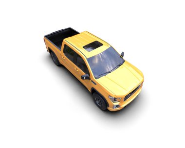 Pickup truck isolated on white background. 3d rendering - illustration