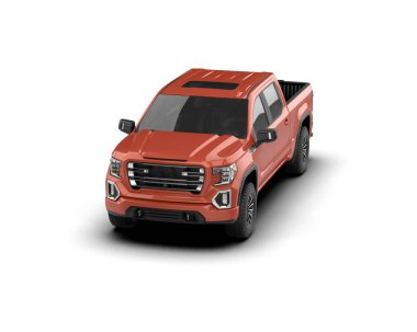 Pickup truck isolated on white background. 3d rendering - illustration