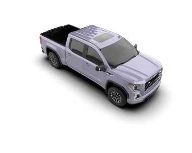 Pickup truck isolated on white background. 3d rendering - illustration