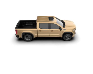 Pickup truck isolated on white background. 3d rendering - illustration