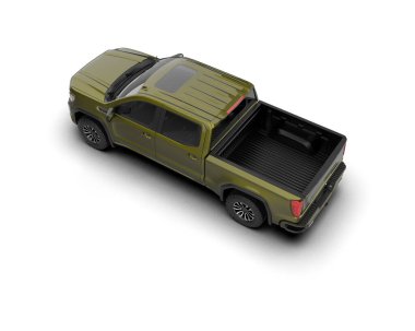 Pickup truck isolated on white background. 3d rendering - illustration